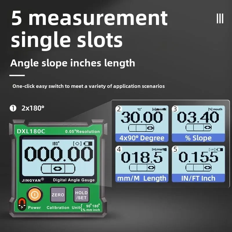 New ArrivalDXL180C High Precision Digital Inclinometer Electronic Angle Meter With Magnetic 180 ° Measuring Level Gradient
