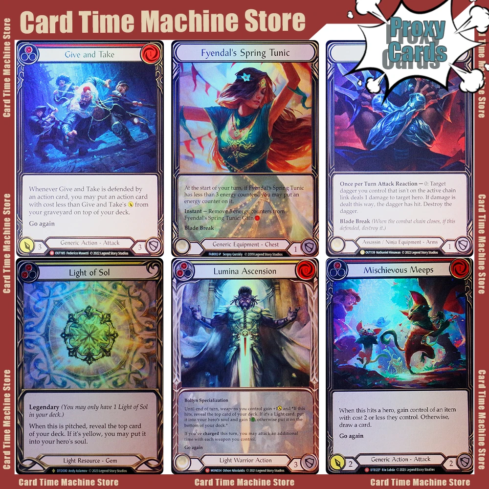Flesh and Blood FOIL Proxy Cards DIY Cards FAB TCG Game Collection Cards Lronsong Pride Lyslander Stormbind Mordred Tide Gifts