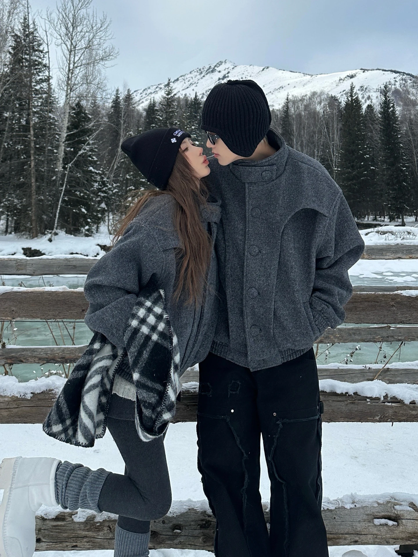 Thickened Woolen Jacket American Retro Style Casual Stand Collar for Men And Women Winter Warm Outerwear Couple's Clothes