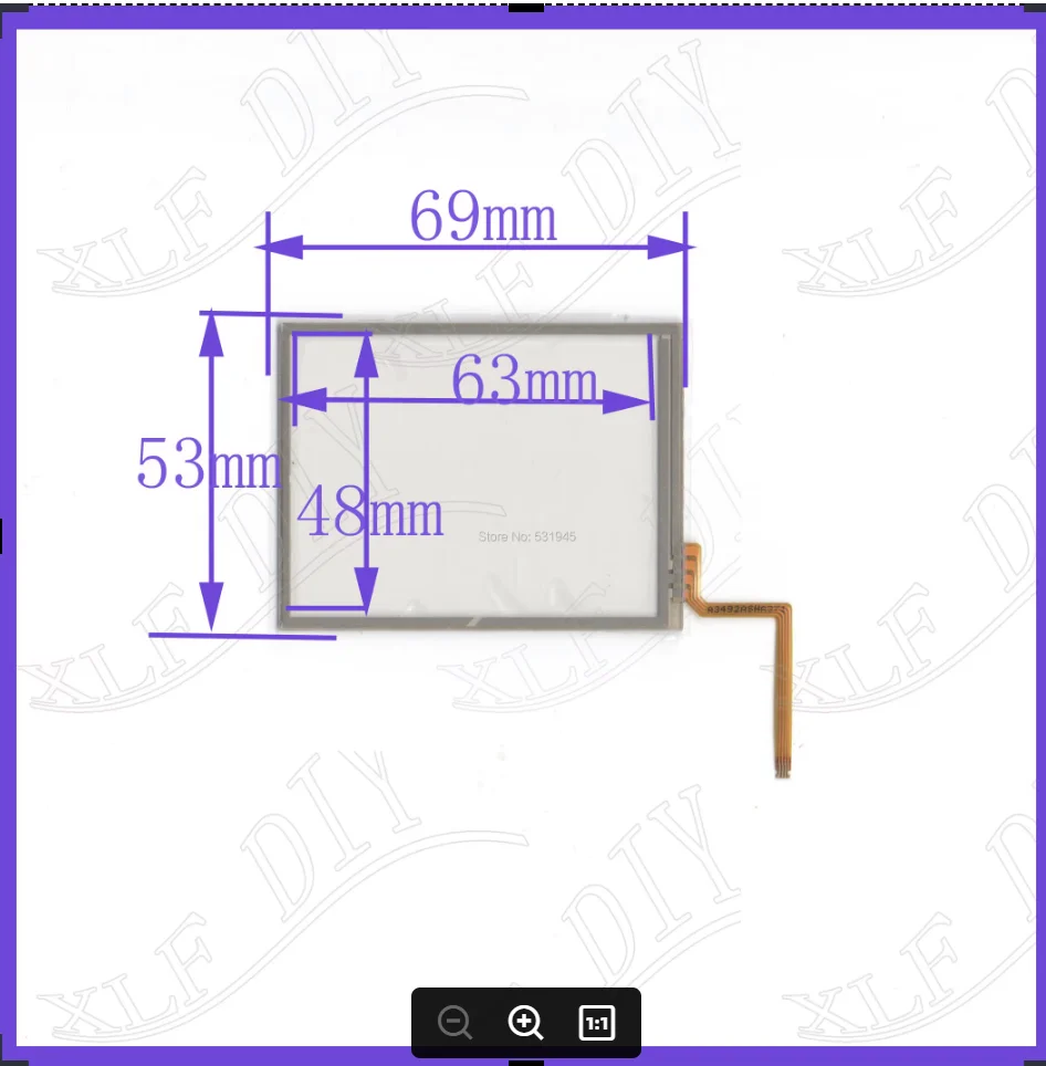 ZhiYuSun  69*53mm 3.5inch touch screen  69mm*53mm resistance screen  Digital general touch screen  this is compatible