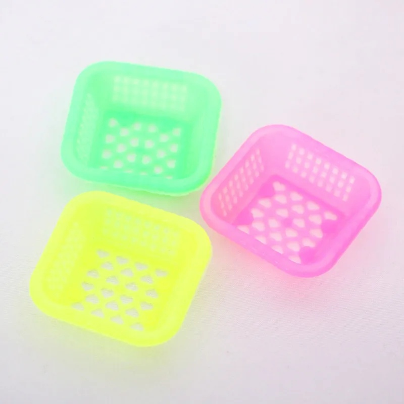 10pcs 1/12 Mini Basket Supermarket Basket Dollhouse Simulation Miniature House Tools Decoration Home Decor Kitchen Accessories