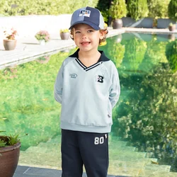 Dave Bella Boys' Spring Suit 2025 New Handsome Children's Baby Boys Sport Pants 2-Piece Toddler Kid Clothing Set DB1250521