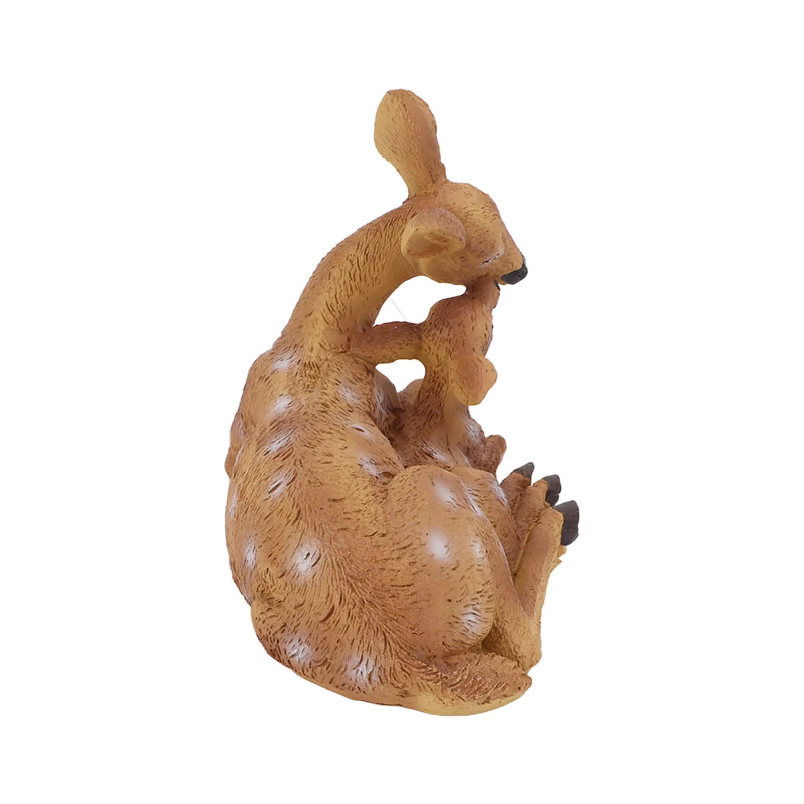 Resin Deer Figurine Ornaments Hand Painted Coating Treatment Vivid Details Lovely Deer Statue for Home Garden Decoration