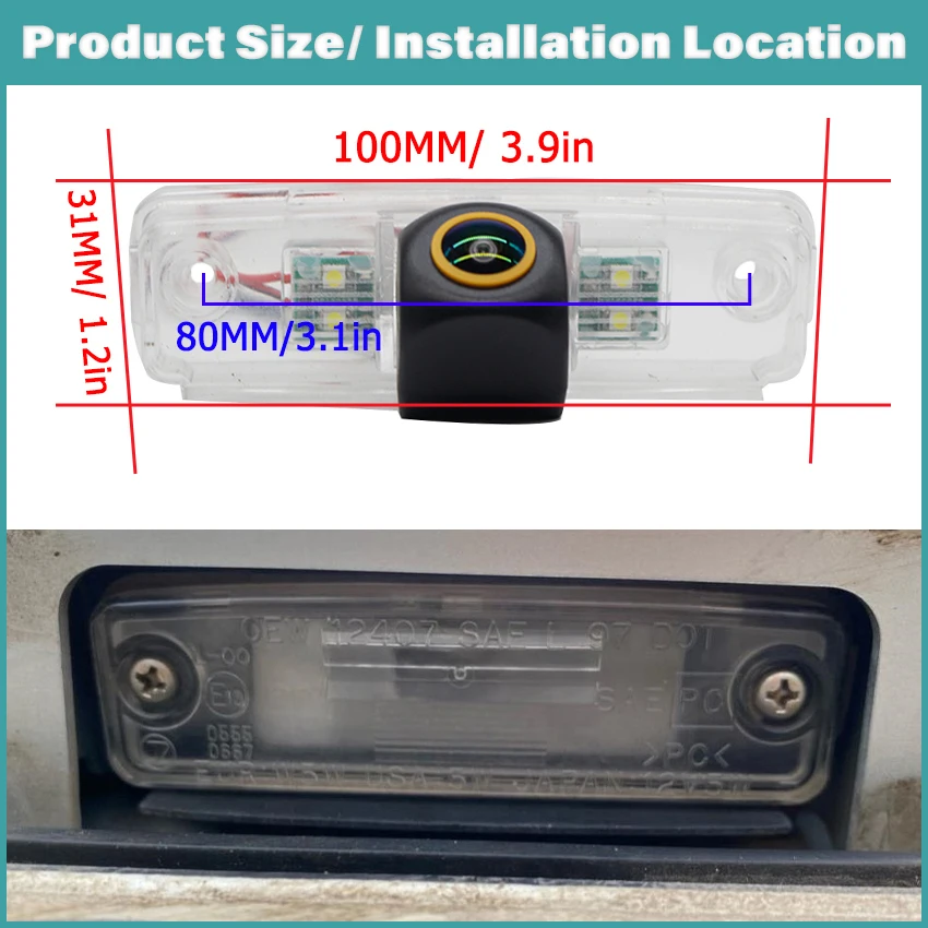 HD Fisheye Night Vision Reverse Camera For Subaru Impreza GD GG Sedan 2005-2007 CCD Waterproof Rear View BackUp Parking Camera