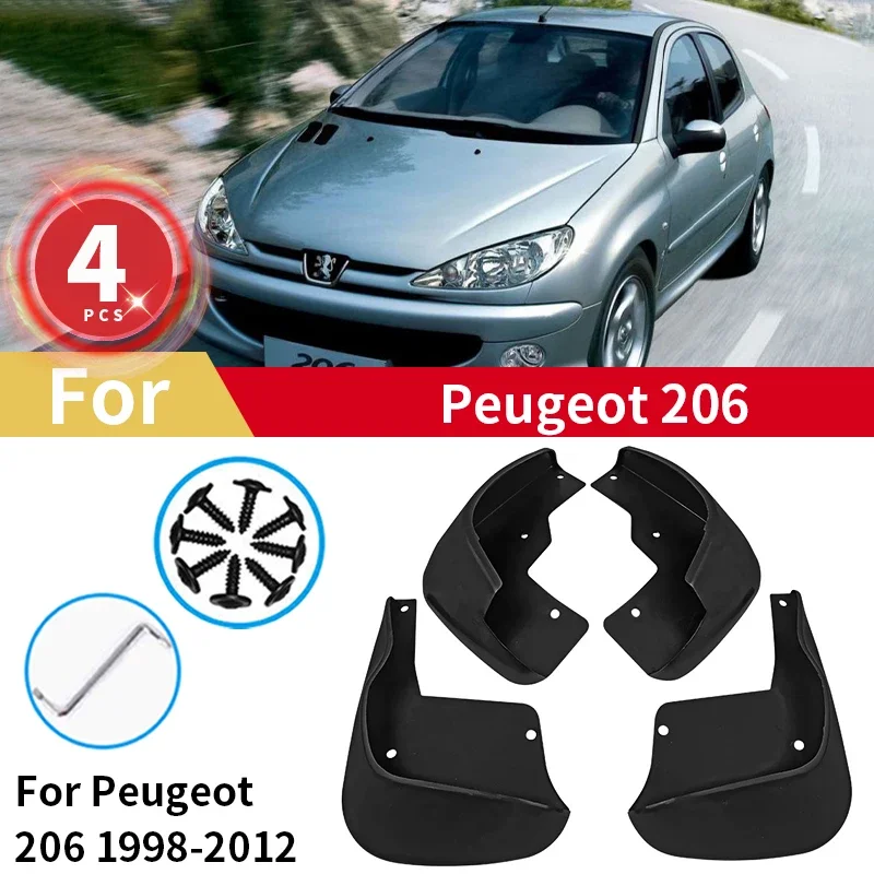 Mudguards For Peugeot 206 Mud Flaps 1998-2012 Splash Waterproof Guards Cover Fender MudFlaps Front Rear Car Accessories 4pcs