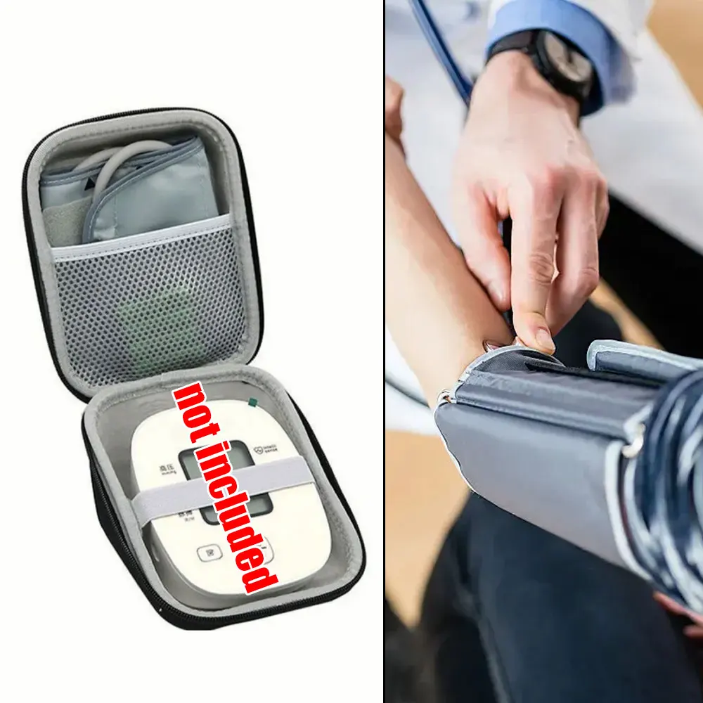 EVA Storage Bag for Blood Pressure Monitor Tonometer Storage Bag Portable Zipper Reasonable Layout High Capacity Bag Waterproof