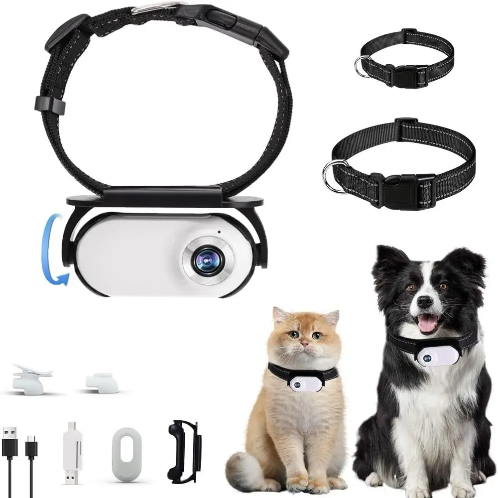 New 120 Deg Lens Pet Collar Camera Adjustable OTG Connection Cat Sport Camera Shockproof Design Lightweight Outdoor Camera