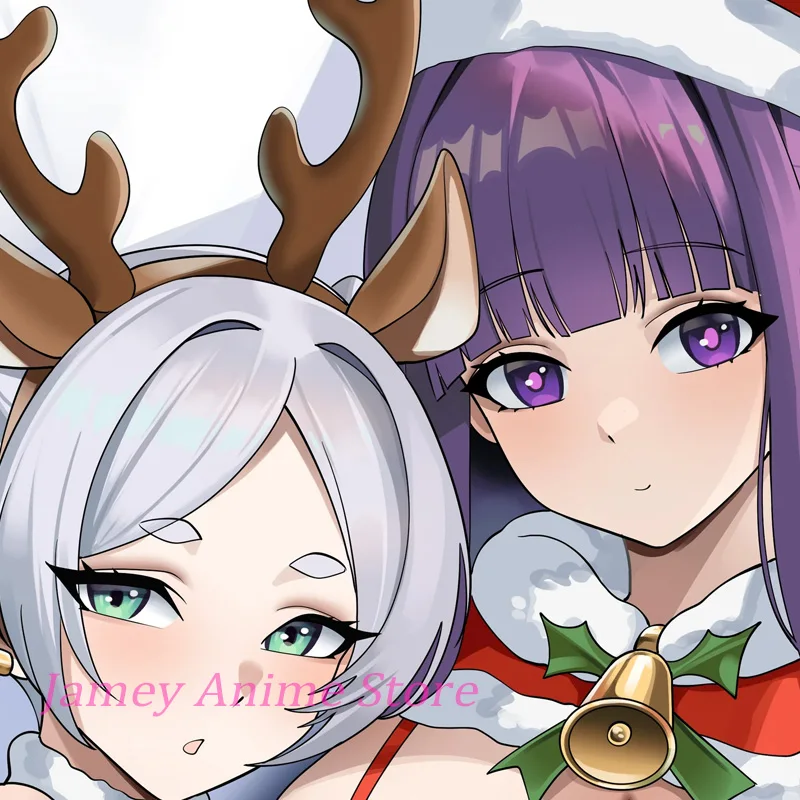 Dakimakura Christmas Frieren & Fern Pillow Cover Anime Double-Sided Print Gift Life-Size Body Pillowcase