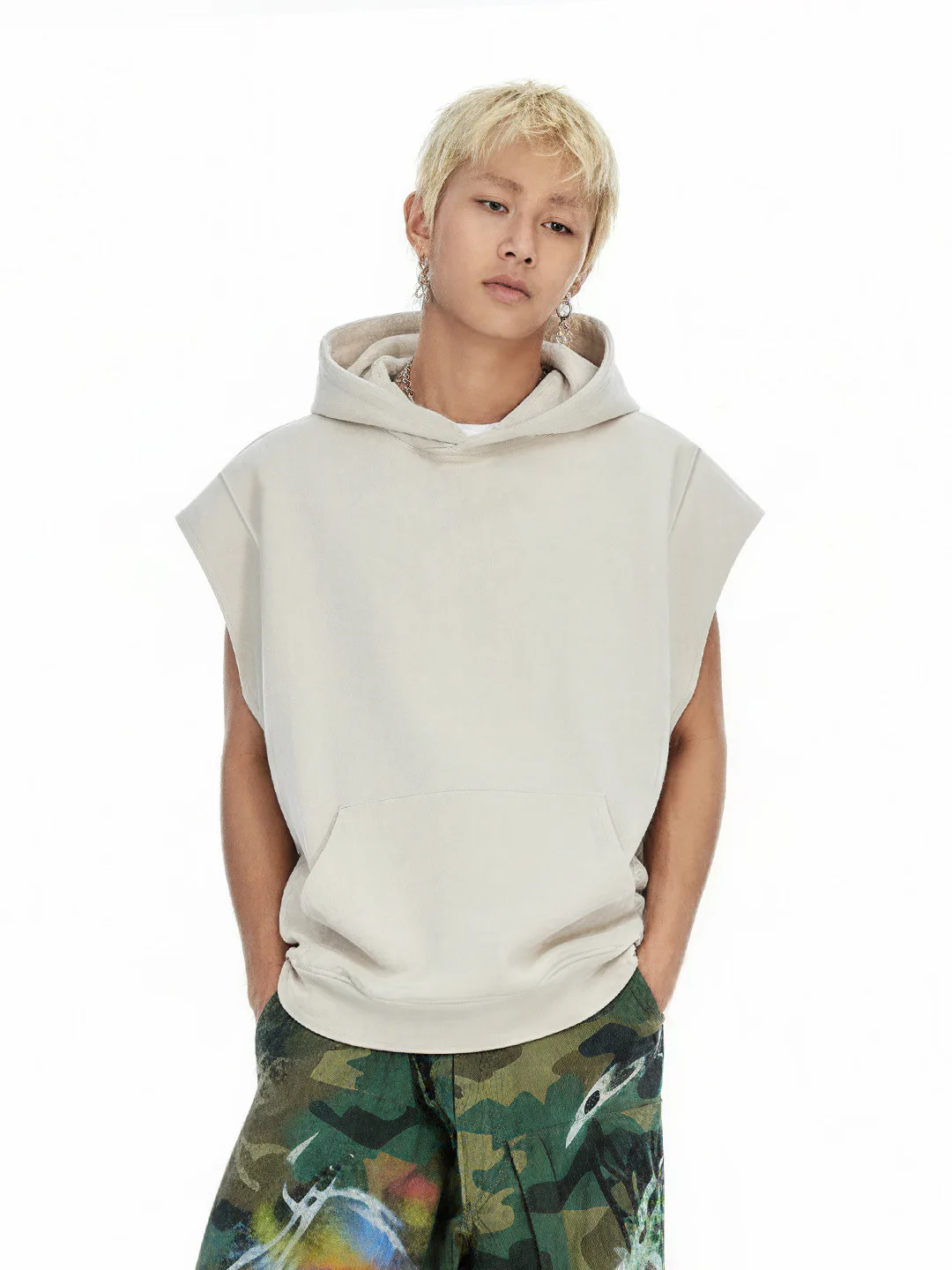 

Новая осенняя утепленная толстовка-худи с капюшоном и жилетом из хлопка для молодежи, без узоров