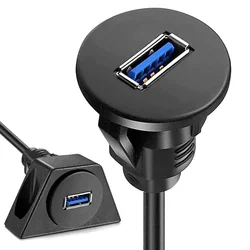 USB3.0 USB2.0 cavo da cruscotto impermeabile da maschio a femmina per montaggio a incasso con coperchio e supporto schermato per auto