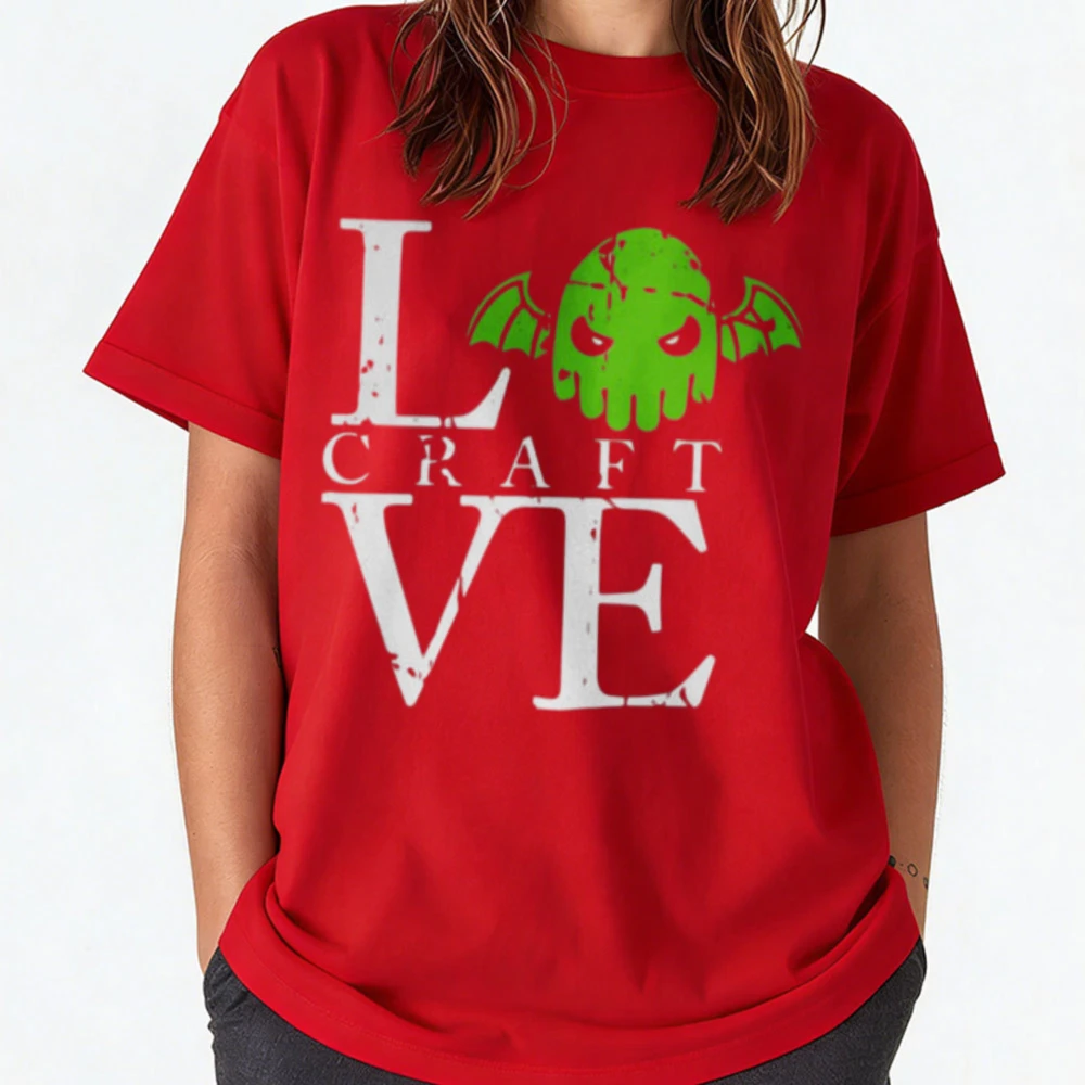 Unisex LOVE CRAFT Cthulhu Bat Skull Graphic T Shirt Cotton Tee H.P.Lovecraft Cosmic Horror Mythos Casual Daily Streetwear Tops