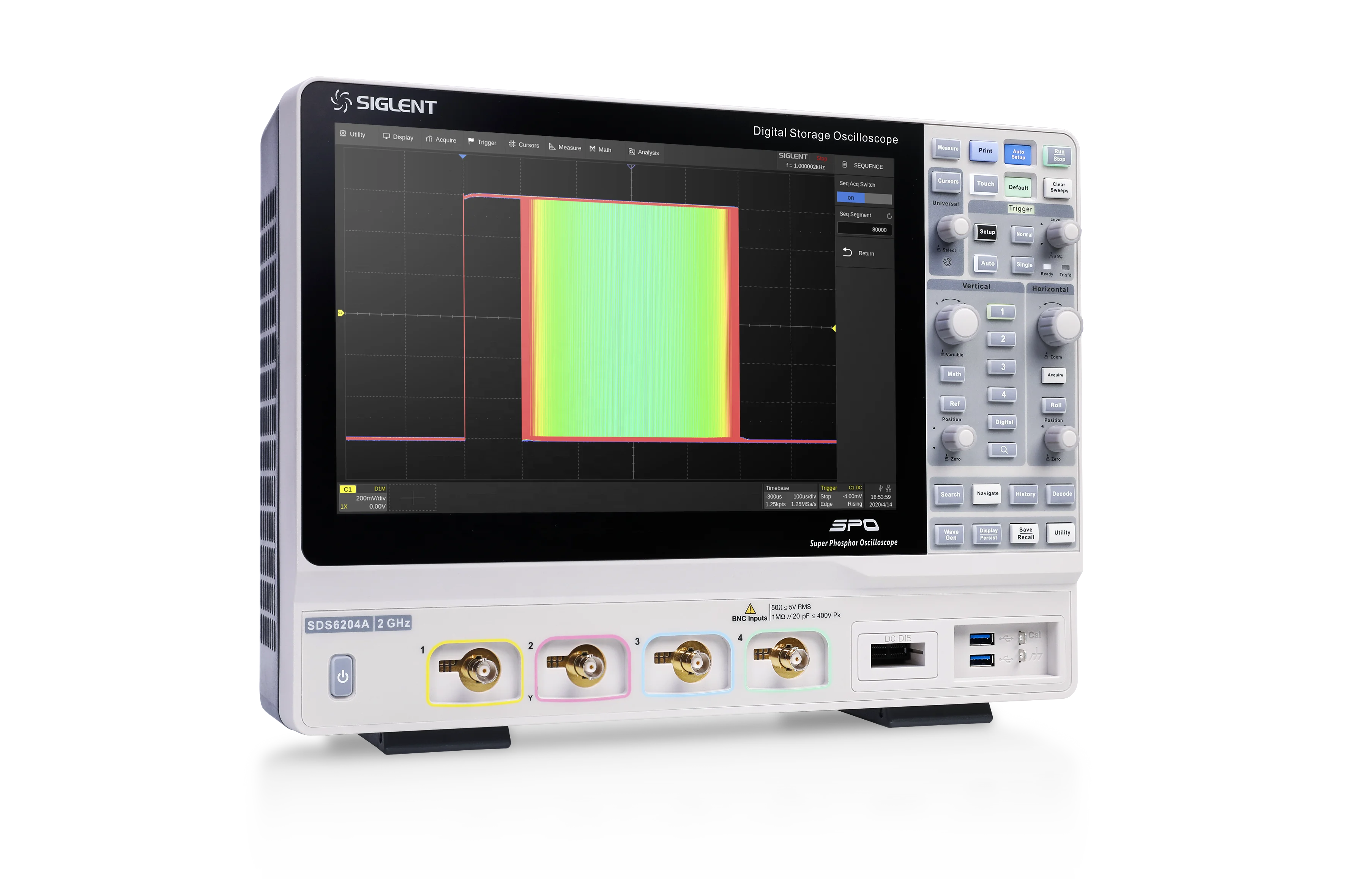 New SDS6204A ,2 GHz 4 Channels oscilloscope, measurement tool