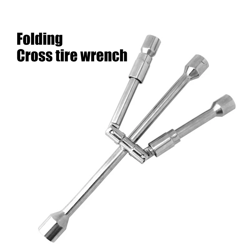 Car Tool Set Tire Wrench Cross Wrench Folding Labor-saving Disassembly Lengthened Multi-function Emergency Tire Change