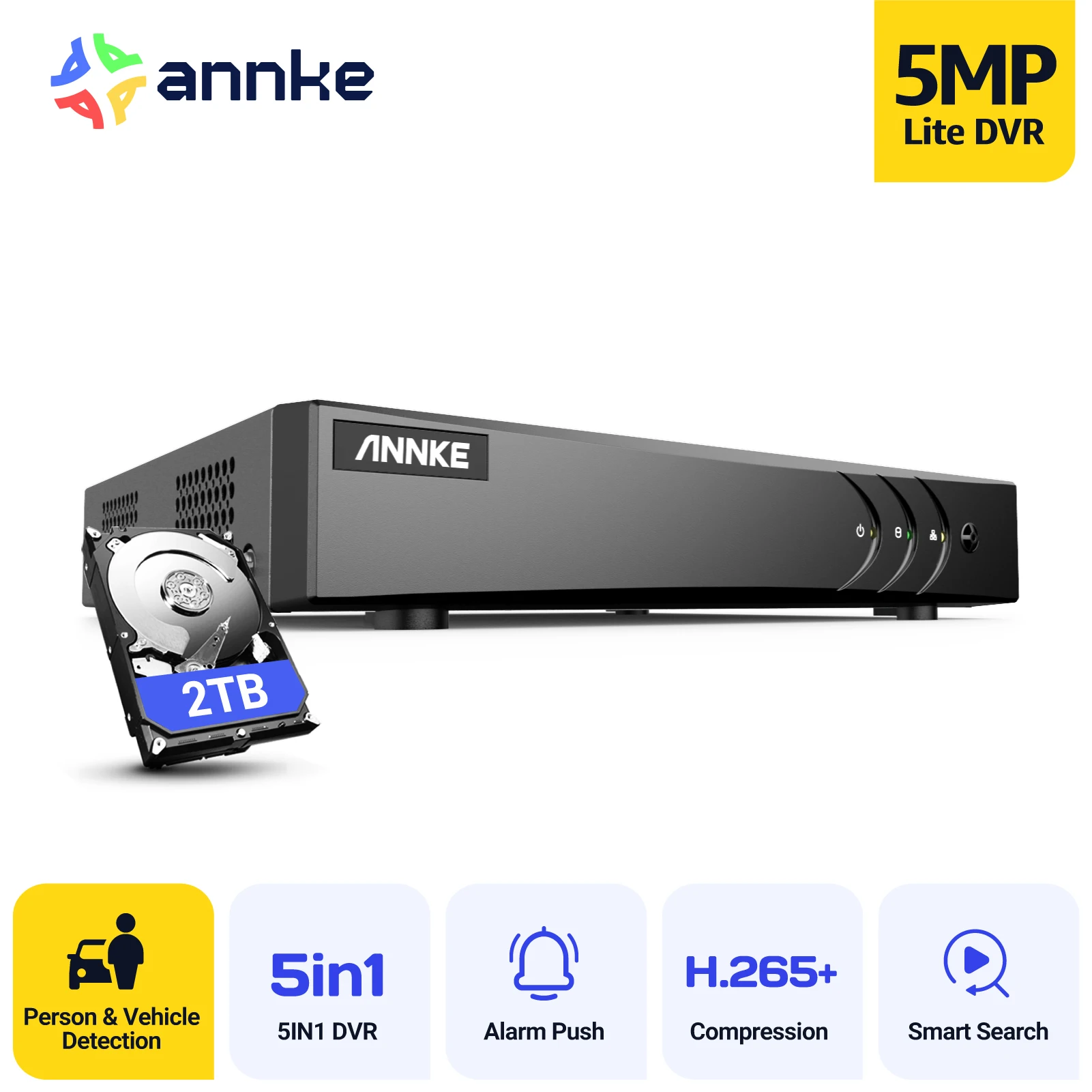 

ANNKE цифровой видеорегистратор 16 каналов 5MP гибридный видеорегистратор для аналогового видеонаблюдения для 5MP 4MP 3MP 1080P камеры наблюдения и безопасности