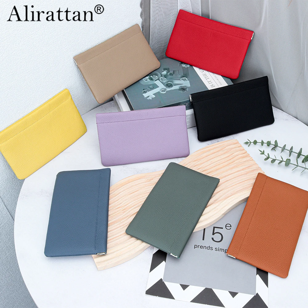 

Alirattan Ultra Thin Women's Wallet 2024 New Simple Long Wallet Makeup Lipstick Storage Bag