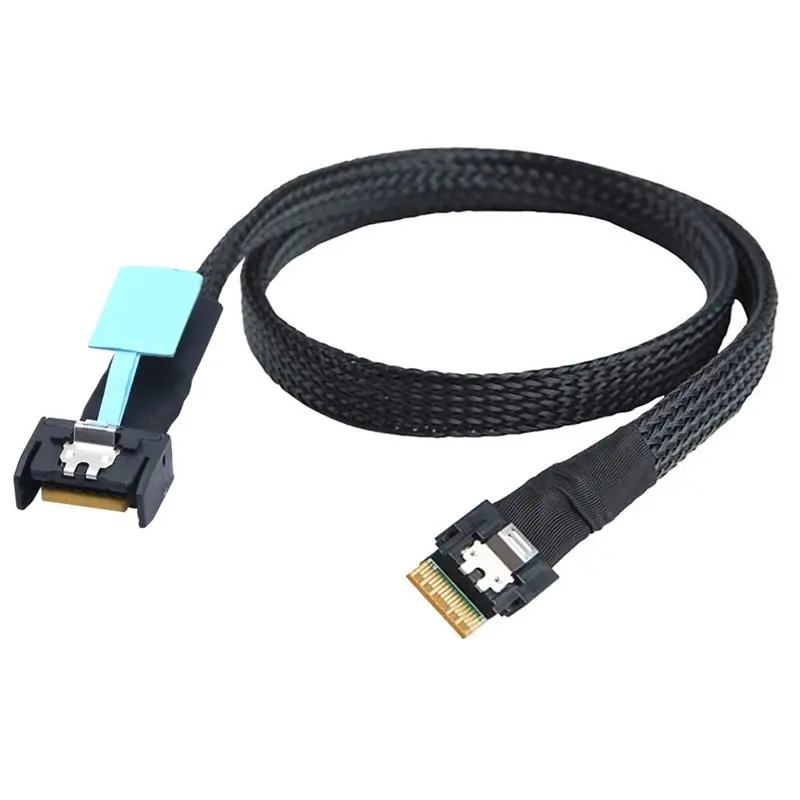 A97I-Gen5 MCIO Slimline SFF-8654 4I To SFF-8654 4I Server Data Cable Extender Cable 0.8M Cable Assemblies