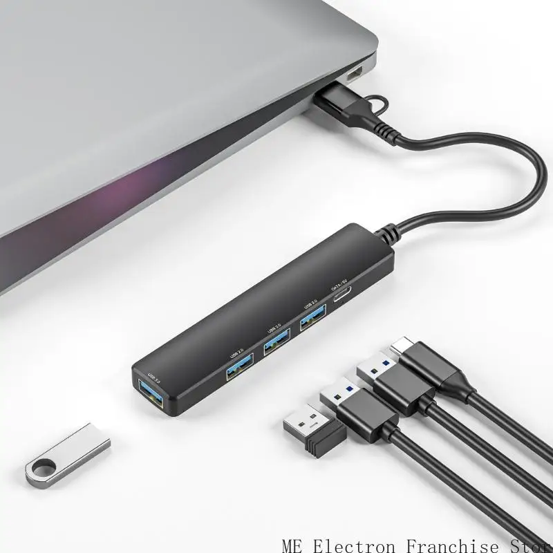 T5EA USB CスプリッターケーブルUSB C/USB男性への3XUSB2.0+1XUSB3.0+1XTYPE Cデータ転送