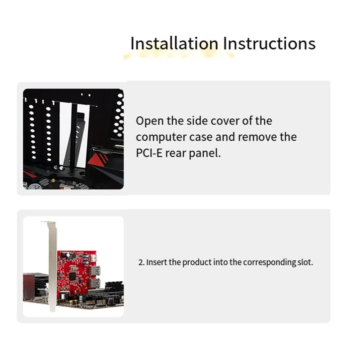 a60i-pci-e-to-usb-30-拡張カードアダプター-4pin、背面に-2-つの-usb-30-ポート搭載-拡張カード-pcie-ライザー-nec720200af