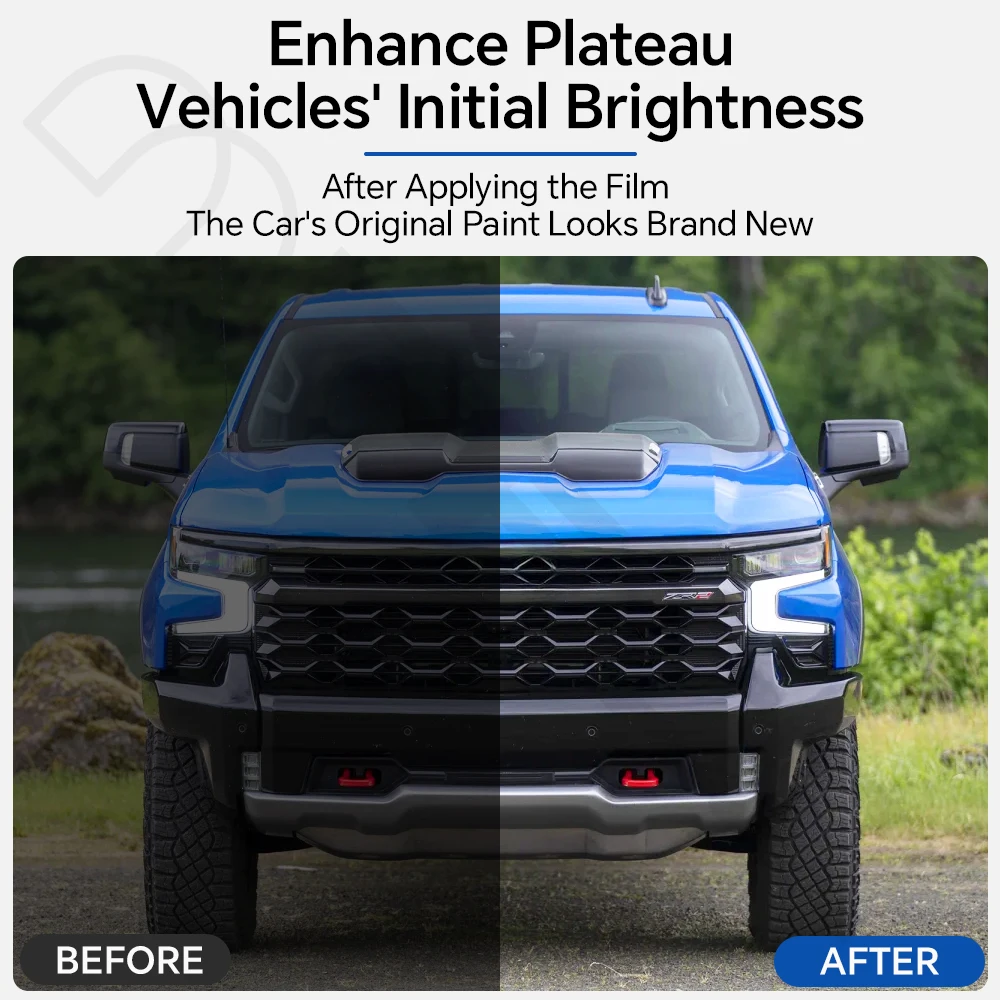 For Chevrolet Silverado 1500 ZR2 2022-2026 TPU Clear Headlight Rearview Film PreCut DIY 8.5Mil Paint Protection Film PPF
