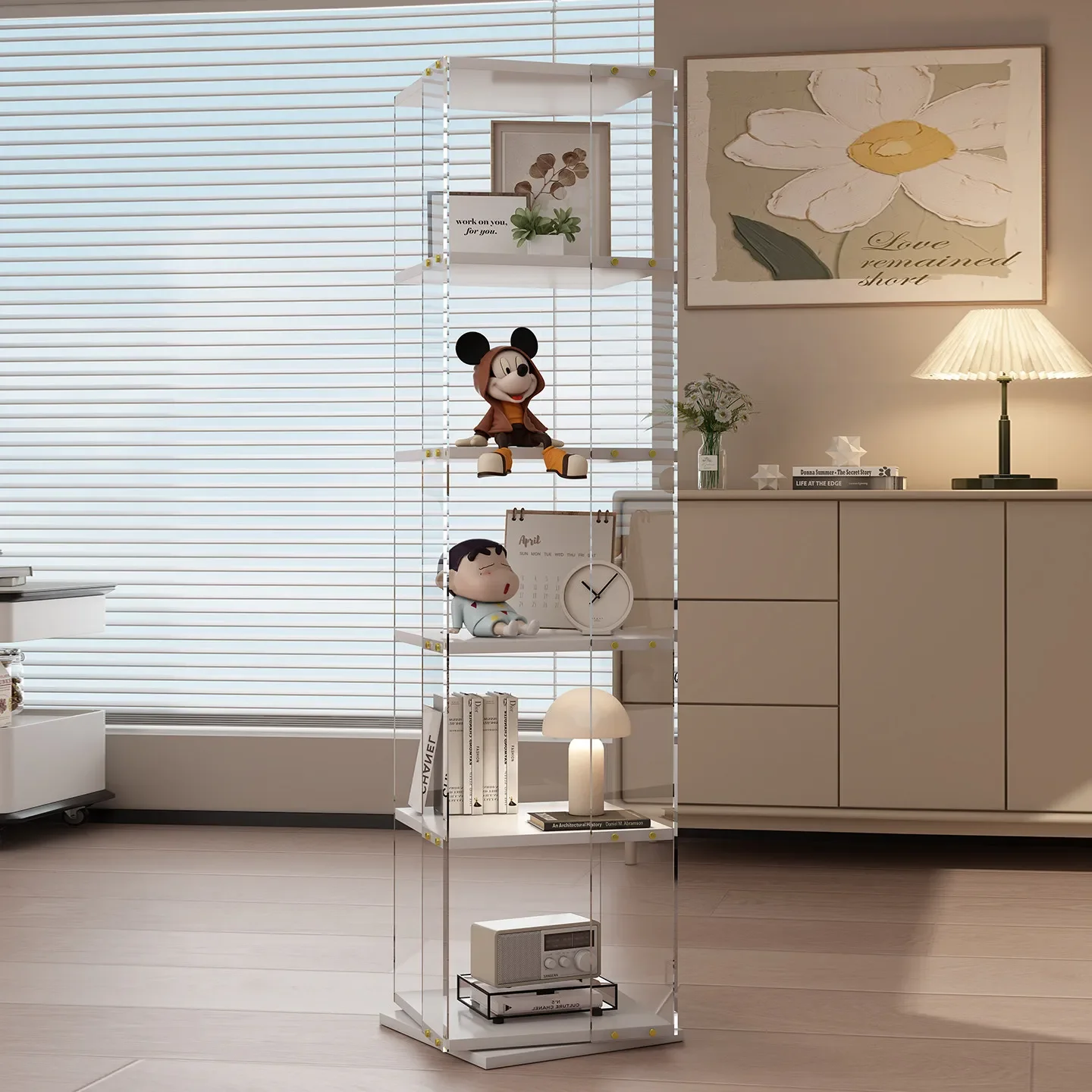 Removable acrylic blind box Lego display figure rack storage cabinet integrated against the wall Children do not take up