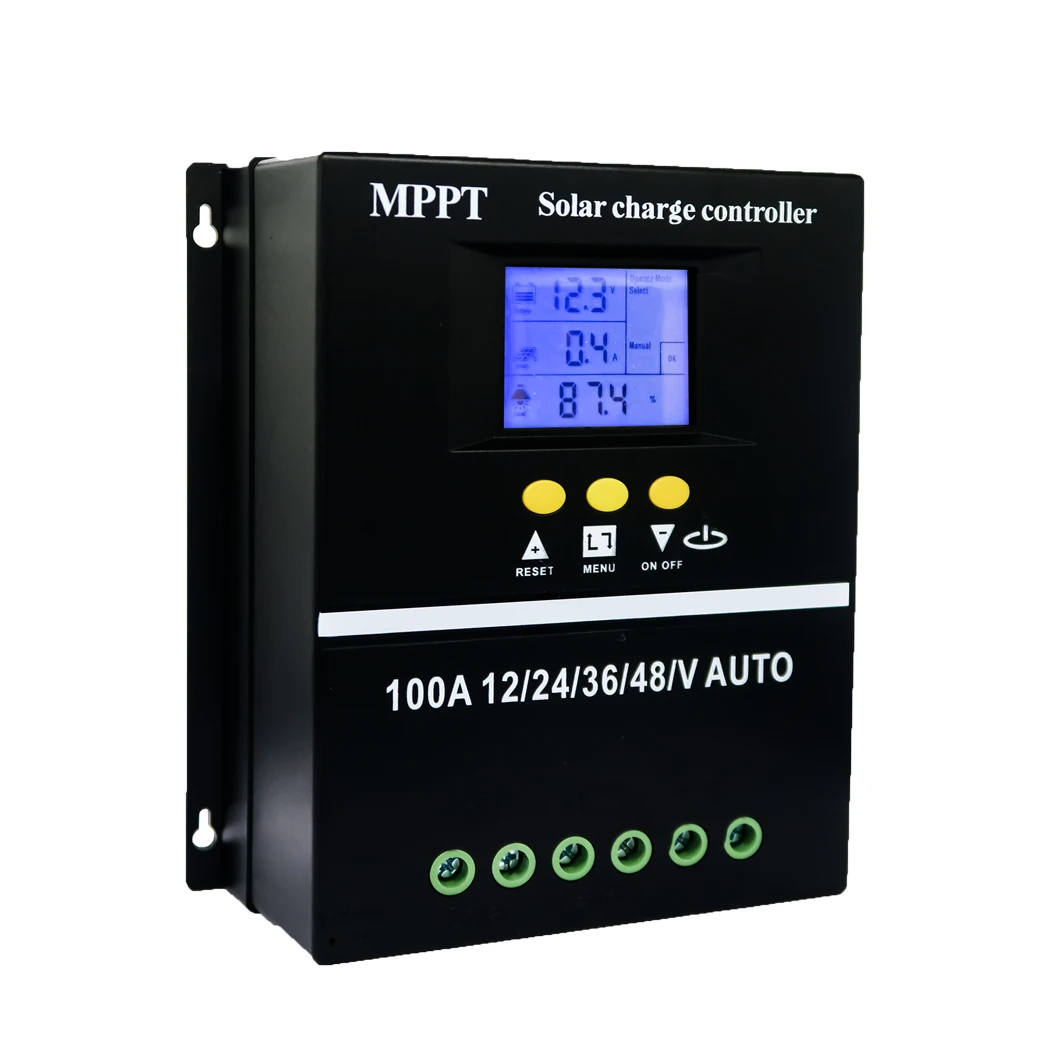 Regulator ładowania solarnego MPPT Ecgsolax 100A 80A 60A 40A 12V 24V 36V 48V, automatyczny regulator ładowania baterii fotowoltaicznych z podwójnym portem USB. — 2