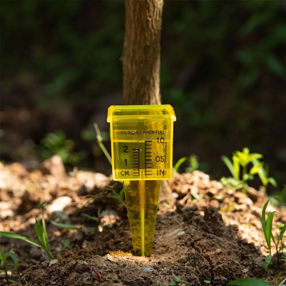 2Pcs Garden Water Gauge Transparent Reusable Outdoor Sprinkler Water Level Indicator Meter Multifunctional Lawn Rain Gauge