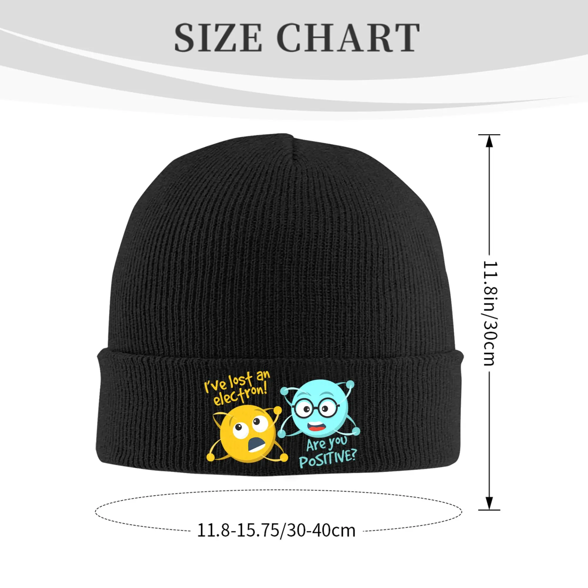 I Lost An Electron Are You Positive Chemistry Joke Knitted Hat  Beanie Hats Adult Unisex Bonnet Hats Autumn Winter Caps Gift