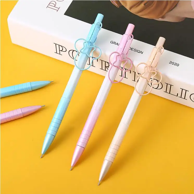 36 pcs/lot Kawaii Mouse Clip Mechanical Pencil Cute Automatic Pens Stationery gift School Office writing Supplies