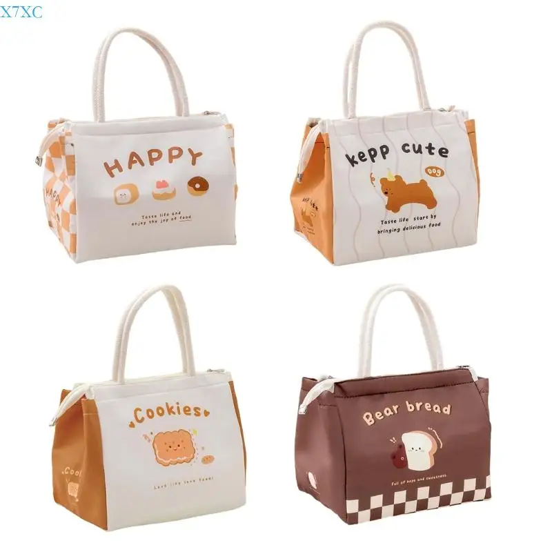 

X7XC Cartoon Lunch Bag With Waterproof Lining Ergonomic And Practical Large Storage Bags For Picnics And Travel