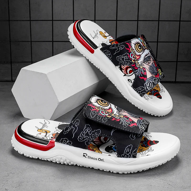 Summer Men Sandals Flats Sole Shoe Good Quality Quick Dry New Man Shoes Fashion Breathable Male Beach Footwear Outdoor Slippers