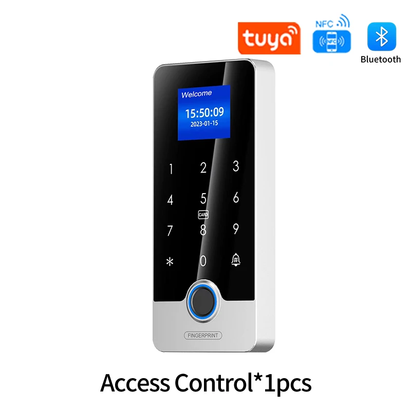 Fingerprint Tuya Access Controller RFID Access Control Kits With Waterproof Metal Bluetooth Outdoor Keypad 1.77In Display Screen