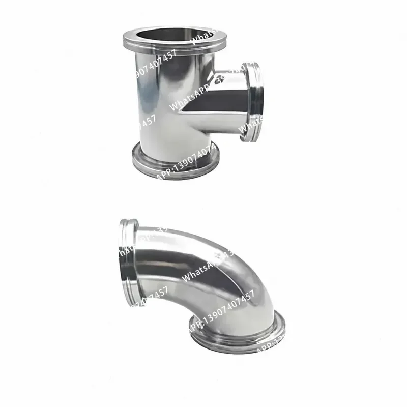 ISO Vacuum Stainless Steel Tee Elbow 304 Stainless Steel Quick Pack 16 Pipe Fittings 25 Blind Plate 40 Flange 50 Clamp 63