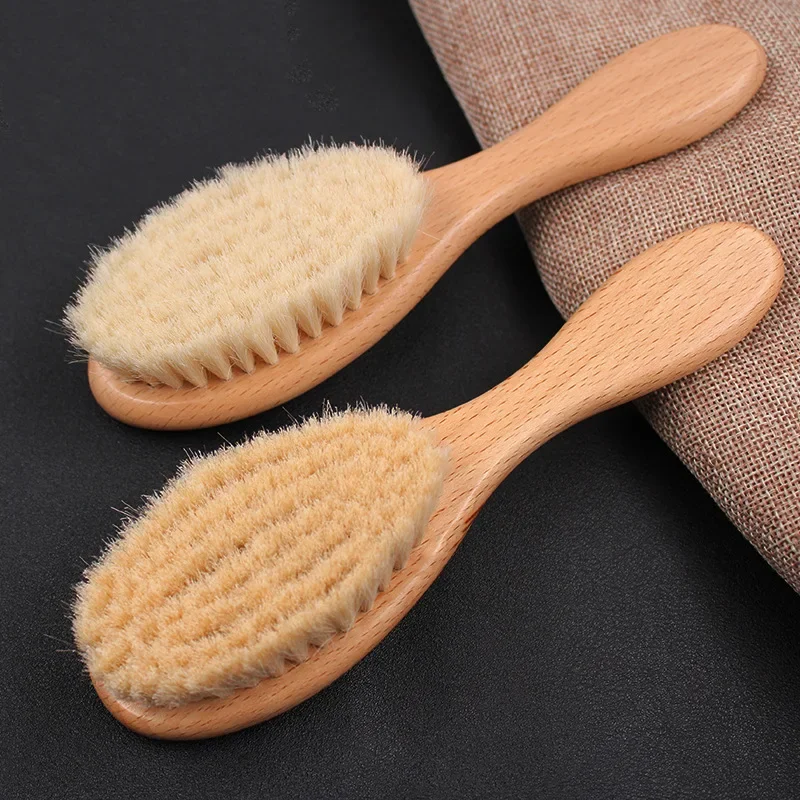 Natural Boar Bristle Men\'s Shaving Brush Portable Barber Natural Beard Brush Facial Clean Mustache Tools Broken Hair Clean Brush