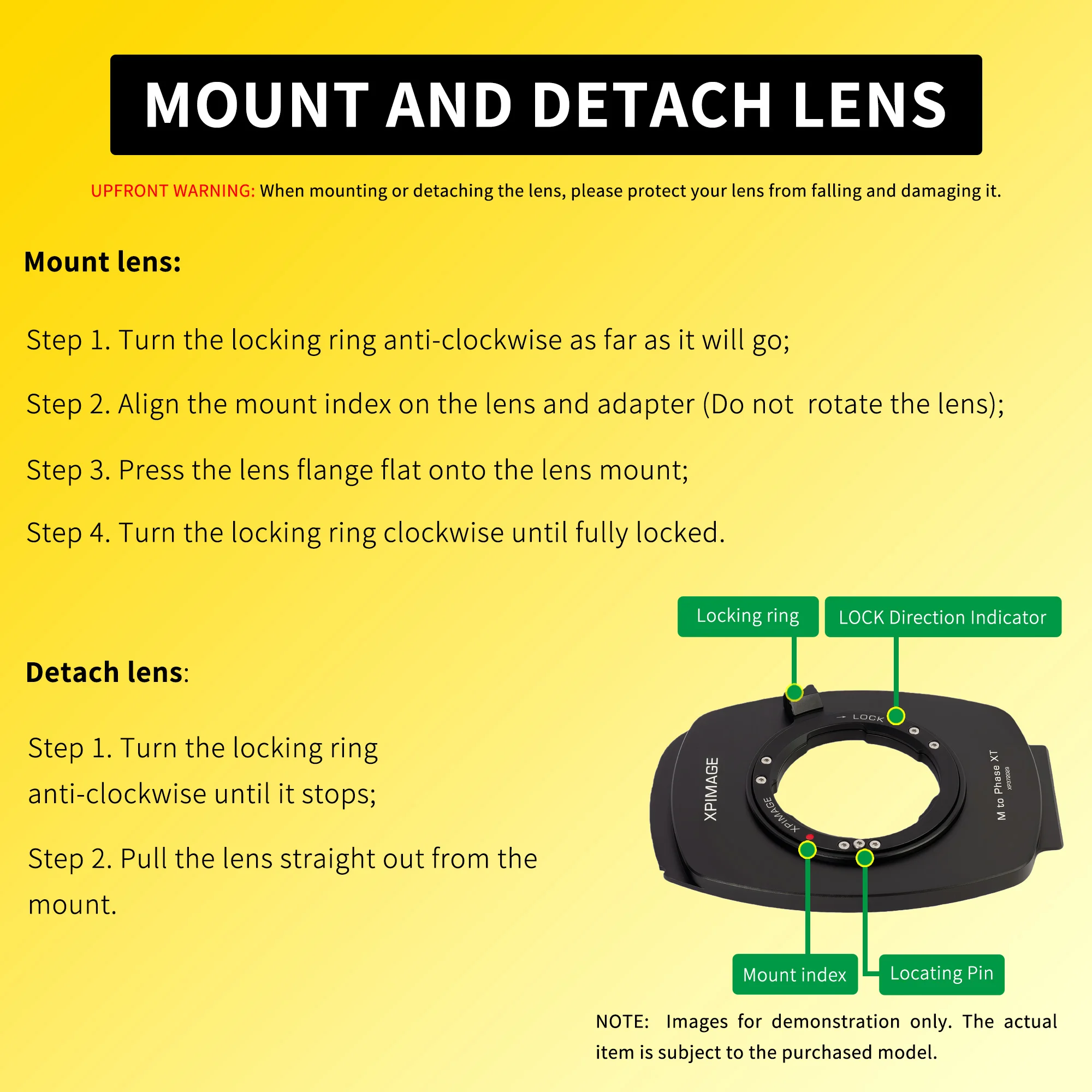 XPimage Lens Mount Adapter Plate for Leica M Lens to Phase ONE or Cambo XT Mount Camera
