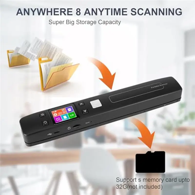 【Price Drop !!】Portable Document Scanner - Wifi & Rechargeable Handheld Portable Scanner Supports JPG/PDF, Up To 1050 DPI