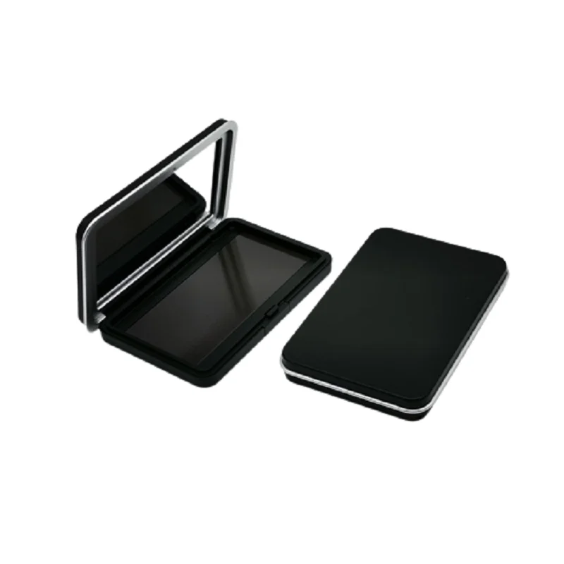 

10pieces Black Cosmetic Powder Palette Magnetic Makeup Blush Packaging Boxes Container Square Eye Shadow Case with Mirror