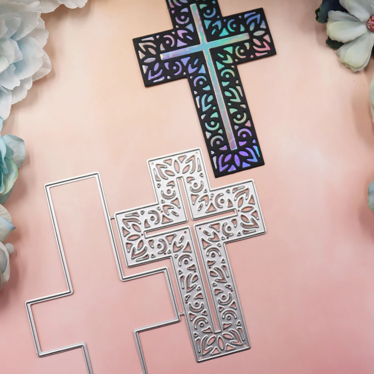 Cross Greeting Card Scrapbook Papercutting Greeting Card Metal Knife Mold Manual Punch Stencil Handicraft 2024 Cutting Dies