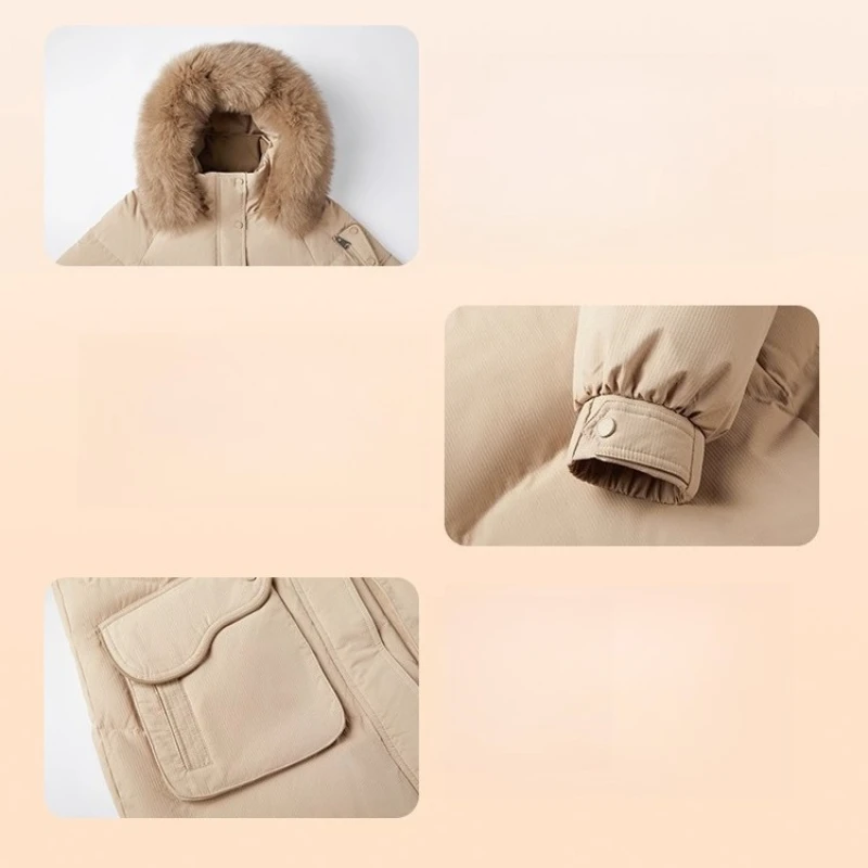 Piumino invernale da donna lungo Chericom 2025 Nuova collezione Collo in pelliccia Piumini con cappuccio Manica lunga Abbigliamento femminile Y309209Y