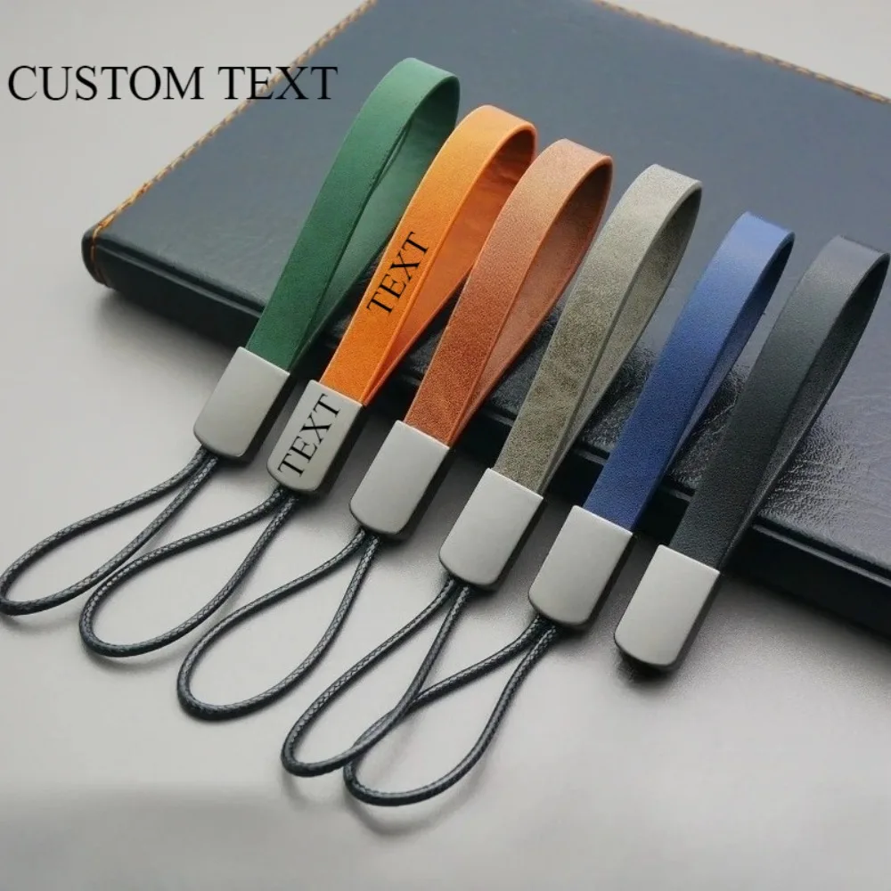 

Custom LOGO Superfiber Leather Keychain Laser Engrave Car Key Chain Pendant Personalize Vintage Bag Keyring for Men and Women