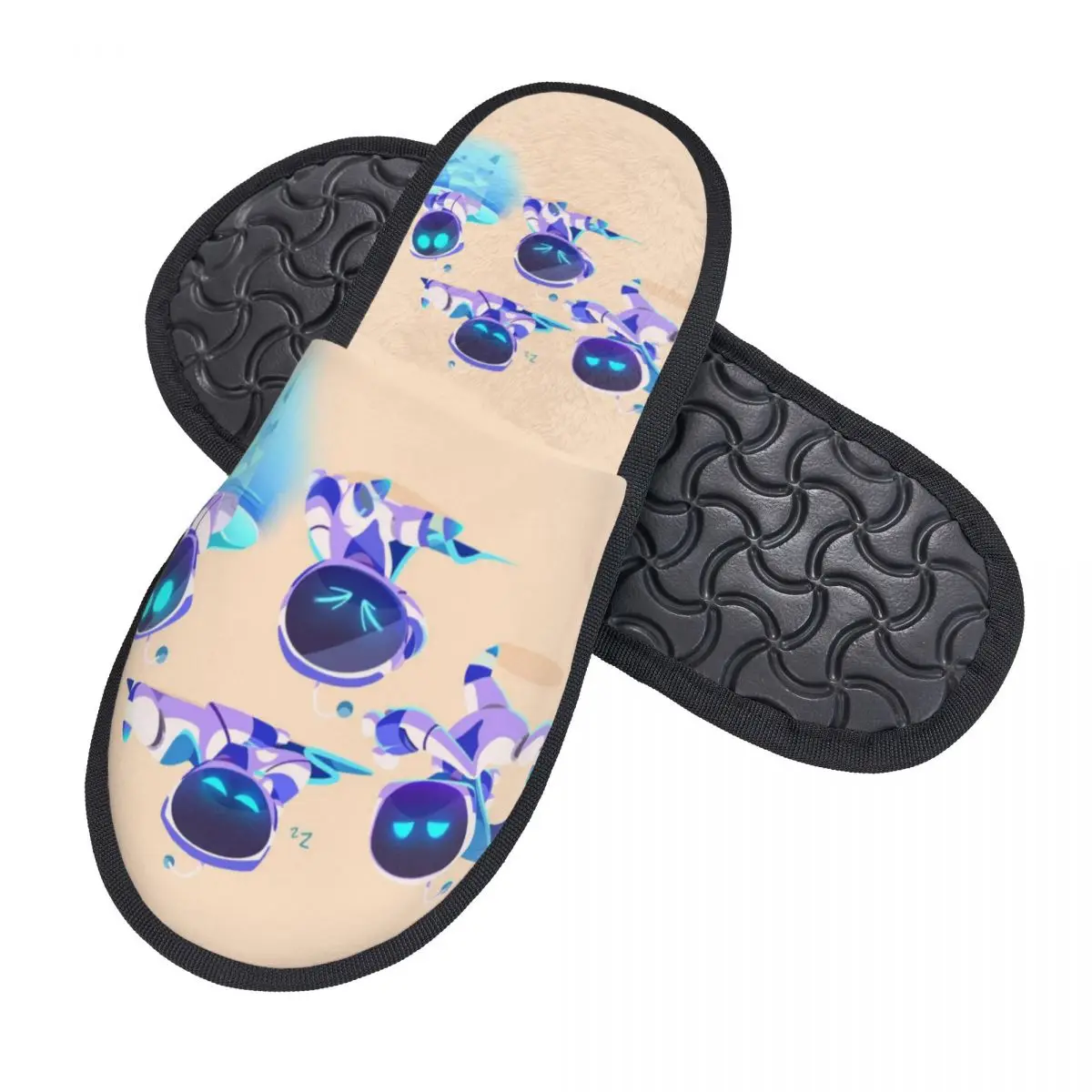 Custom A-Astro Bots Soft Memory Foam House Slippers Women Comfy Warm Anti-skid Sole Slipper