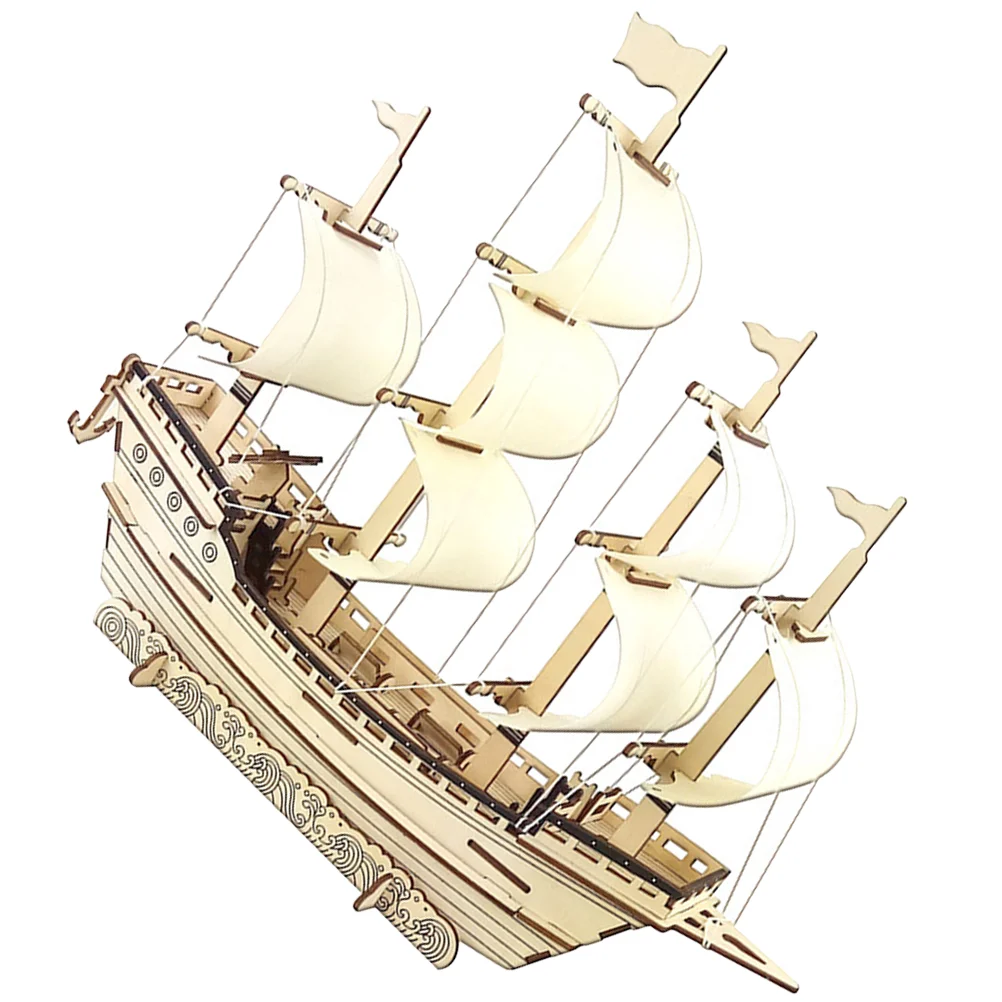 3 Dynasty Merchant Ship Wooden Puzzle Models for Adults to Build Puzzles Suite Three-dimensional 3d Child