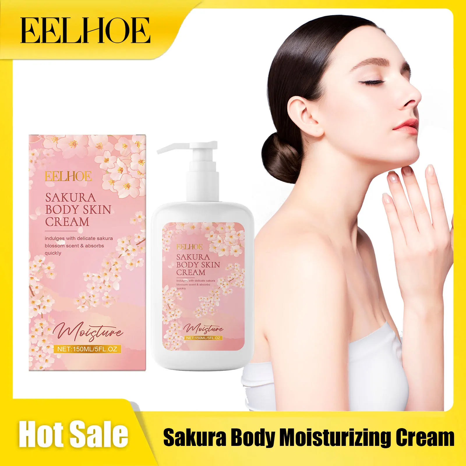 

EELHOE Sakura Nourish Body Lotion Improve Roughness Moisturize Epidermi Brighten Skin Deep Hydrate Shrink Pore Body Care Lotion