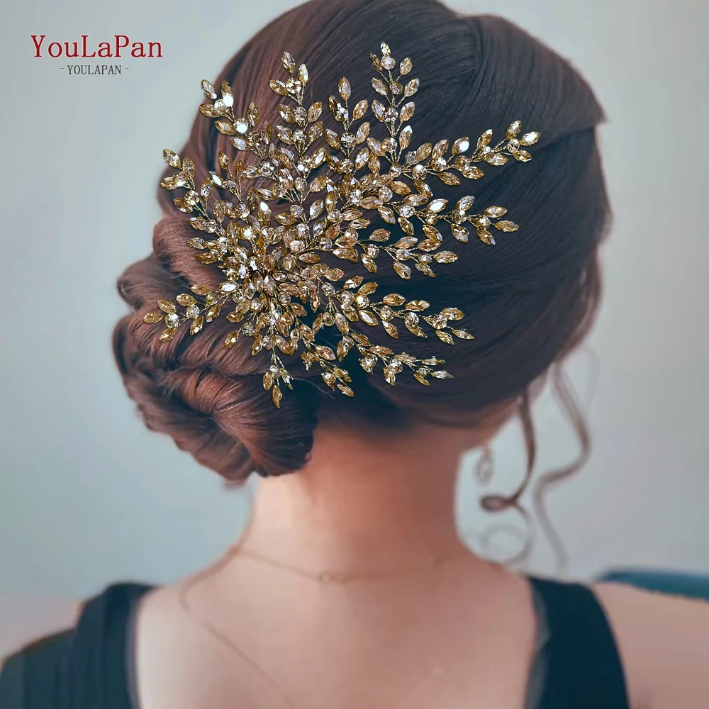 YouLaPan Shiny Rhinestone Bridal Headwear Luxury Wedding Headband Women Hair Accessories Headpiece Party Banquet Headdress HP438 image 2