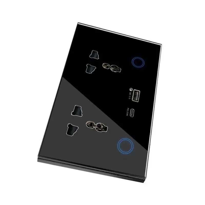 B04C-Tuya Smart Wall Socket With USB-C With USB Type-C UK Smart Plug Smart Life With Timing Smart Home Work With APP Home A UK P