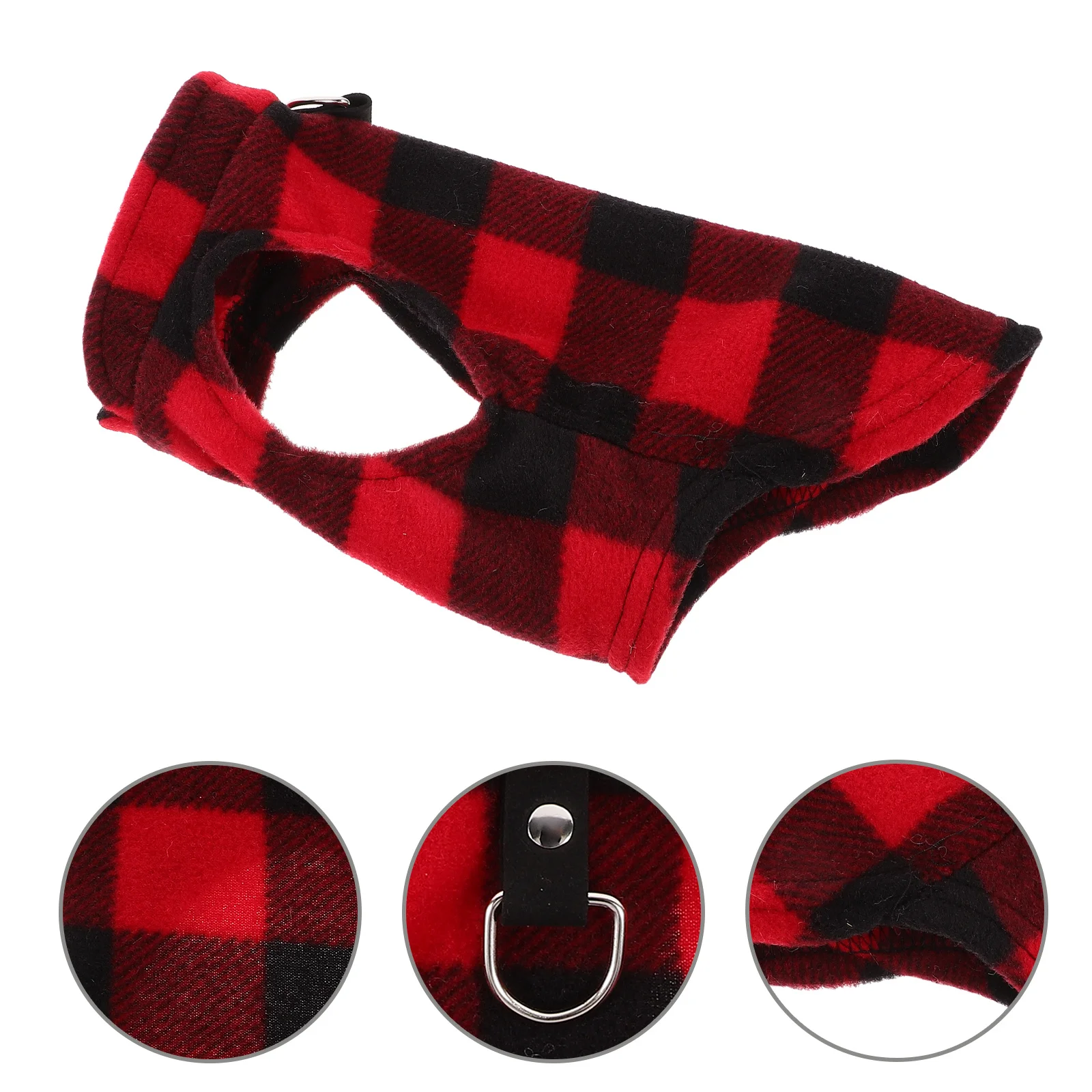 

Checked Dog Fleece Vest for Small Medium Dogs D-Ring Attachment Warm Winter Pet Vest Dog Winter Jacket Pet Clothes