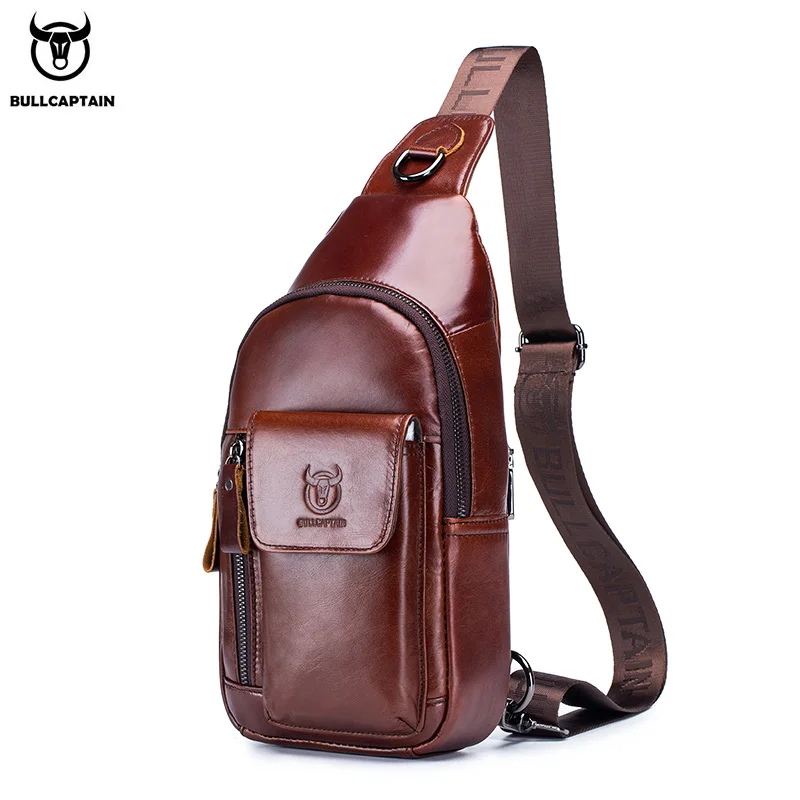 bullcaptain Men's Multifunction Anti-theft  Man Crossbody Cross Body Travel Sling Chest Bags Pack Messenger Pack for Male