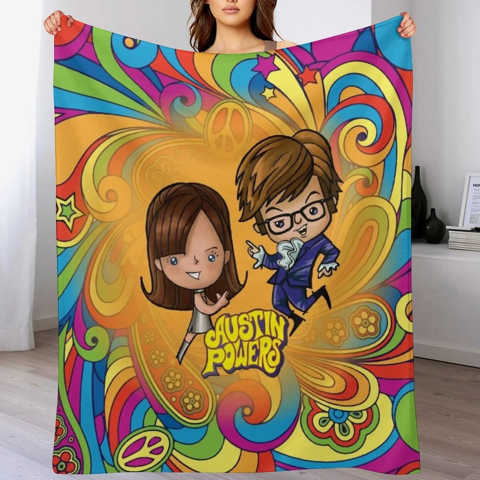 

Austin danger Powers Throw Blanket Hairys Summer Beddings Blankets