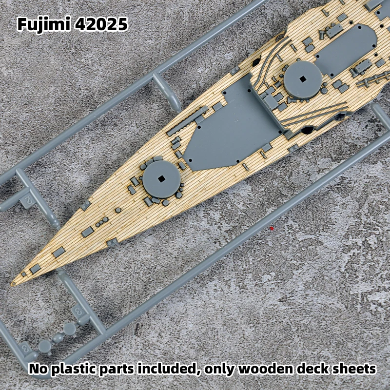 Modell-Upgrade-Teile Lasergeschnittene Holzdeckplatte mit selbstklebender Ankerkette für Fujimi 42025 IJN Hiei 1/700 – Detail 1