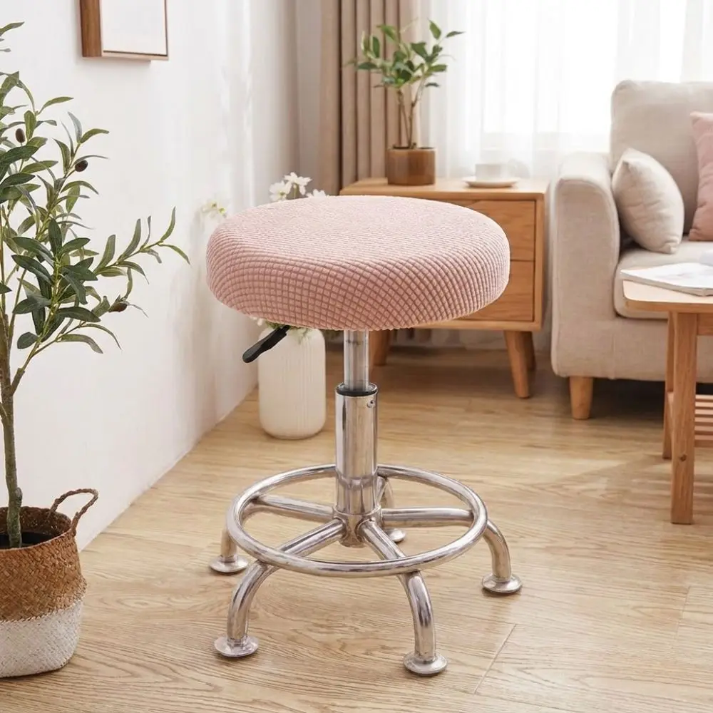 Soft Elastic Round Stool Chair Cover Wear-resistant Dust-proof Bar Stool Covers Breathable All-inclusive Rotating Chair Cover