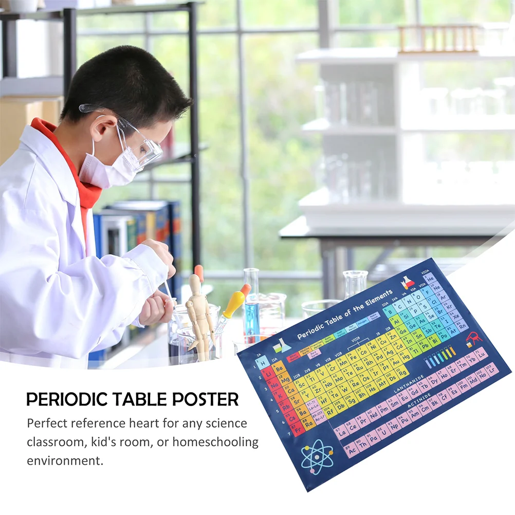 Chemical Periodic Table Chemistry Classroom Decor Poster Laminated Decoration Ideas Science Elements Silk Cloth Wall Students